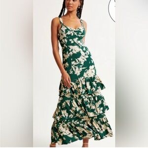 Abercrombie & Fitch Drama Ruffle Tiered Maxi Dress - M Tall